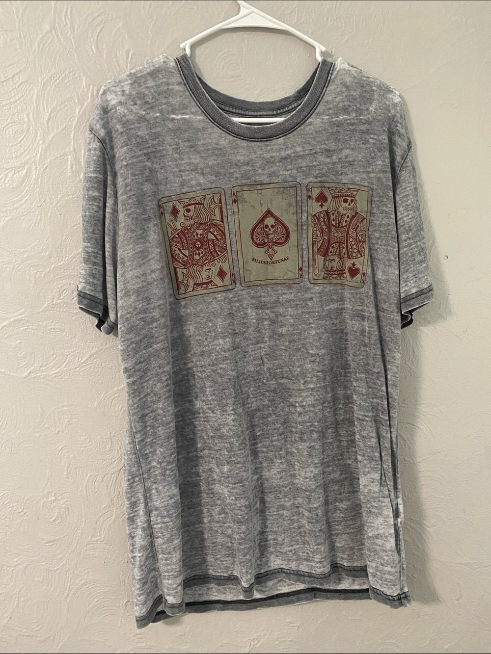 Lucky Brand Gray Short-Sleeve Graphic Playing Cards Tee